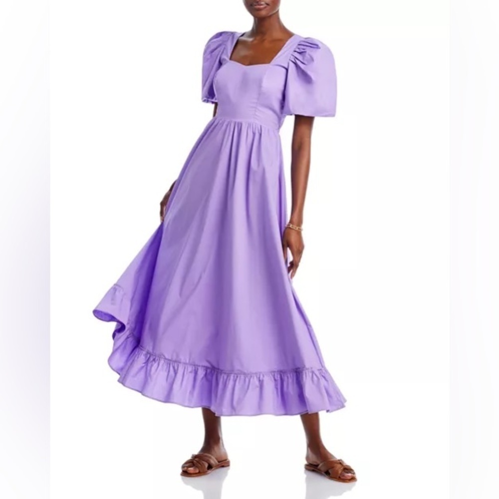Peixoto Lilac Logan Maxi Dress Puff Sleeve Small